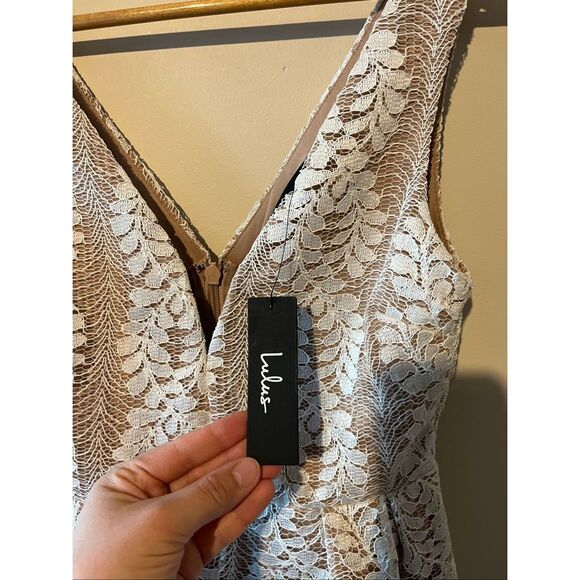 Lulus Love Galore White Lace Skater Dress NWT Small - Picture 5 of 6